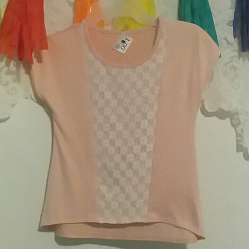 Pink lace T-shirt